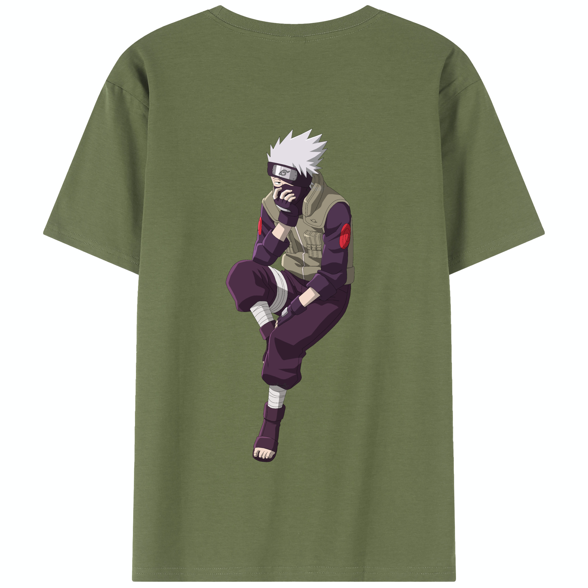 （画像用） NARUTO -ナルト- はたけ カカシ Hatake Kakashi 綿100％半袖Tシャツ（背面プリント）